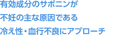 有効成分のサポニンが不妊の主な原因である冷え性・血行不良にアプローチ