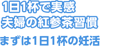 1日1杯で実感 夫婦の紅参茶習慣 まずは1日1杯の妊活